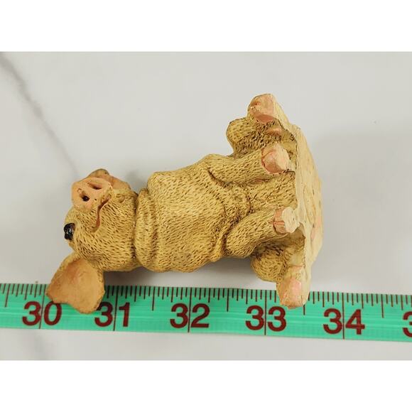 Mini Pig Piglet Piggy Sitting Cute Face Farm Animal Figurine 3 1/2" Year 90s Vtg - Picture 14 of 14